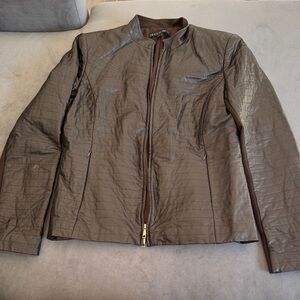 Lafayette 148 New York Brown Leather Jacket